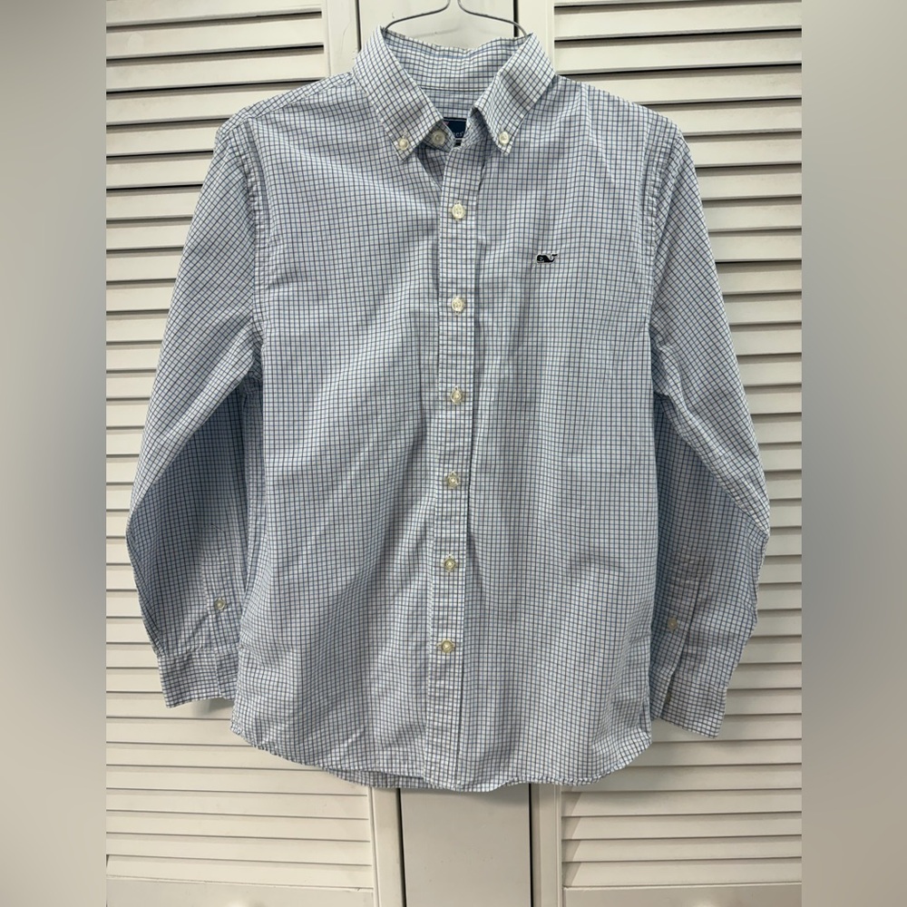 Vineyard vines size 12-14 whale shirts Blue Checkered Shirt